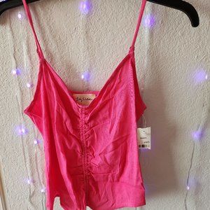 Lily White NWT XS Magenta 100% Rayon Spaghetti Strap Crepe Material and Ruched